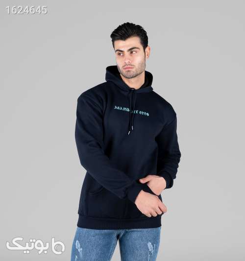 هودی مردانه کلاه‌دار سرمه‌ای طرح‌دار اسپان XL تا XXXL سورمه ای 05 2026
