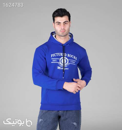 هودی مردانه کلاه‌دار طرح‌دار اسپان آبی کاربنی سایز L تا XXL آبی 05 2026