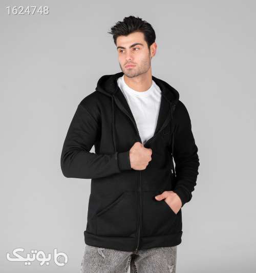 هودی مردانه کلاه‌دار نایک مشکی ساده اسپان مشکی 05 2026
