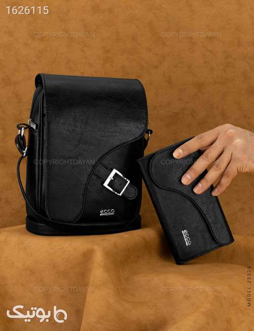 ست کیف دوشی و کیف پالتویی اکو مشکی چرم مصنوعی مشکی 05 2026