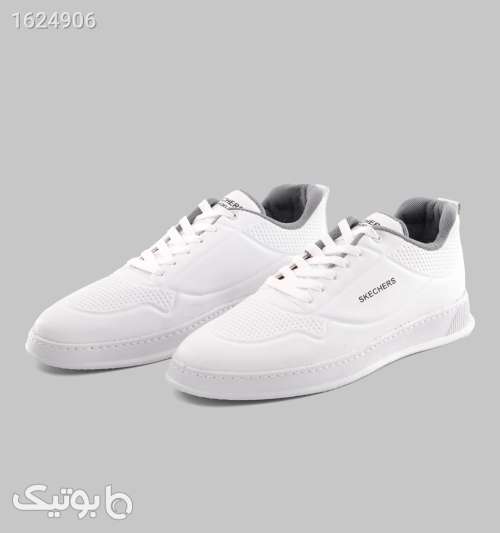 کفش روزمره مردانه Skechers چرم مصنوعی بنددار سفید سفید 05 2026