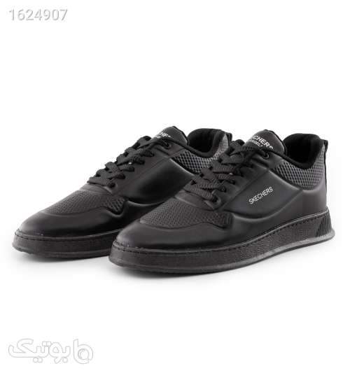 کفش روزمره مردانه Skechers چرم مصنوعی بنددار مشکی مشکی 05 2026