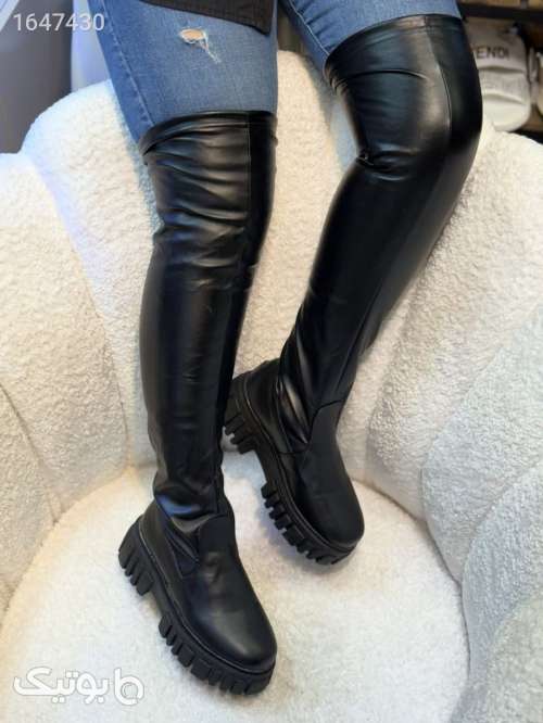 بوت جورابی سوییت و چرم لژدار مشکی 05 2026