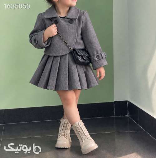 کت و دامن دخترانه  نقره ای 05 2026